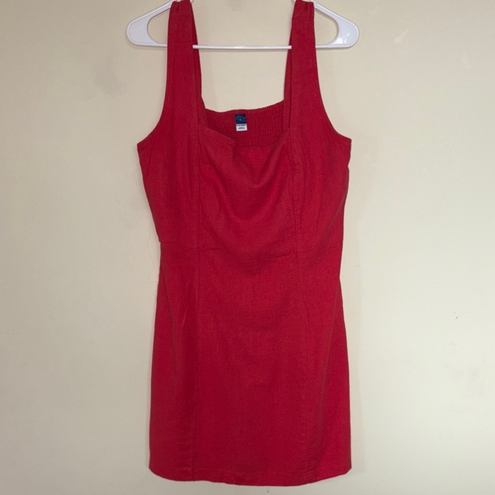 Old Navy Red Sleeveless Linen Dress